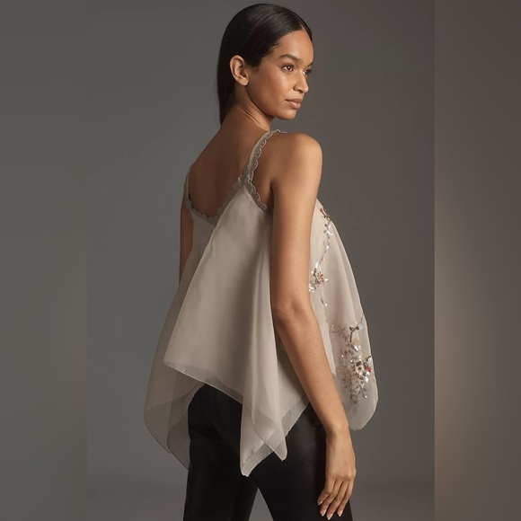 NWT! Anthropologie Let Me Be Embellished Hanky Hem Top - Size Medium 💎 - Picture 2 of 7